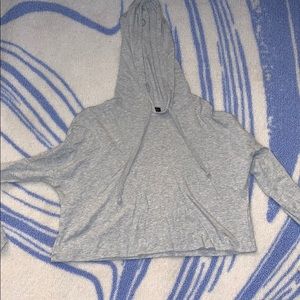 grey crop top hoodie
